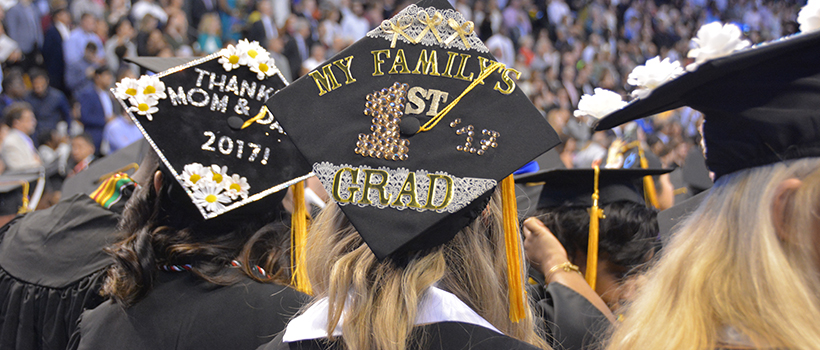 custom graduation hats at Commencement