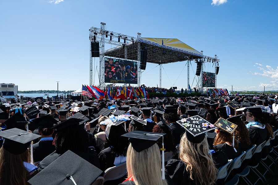Sea of grads on Campus Center Lawn