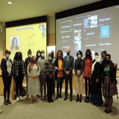 group photo with welcome event attendees for Africa scholars forum