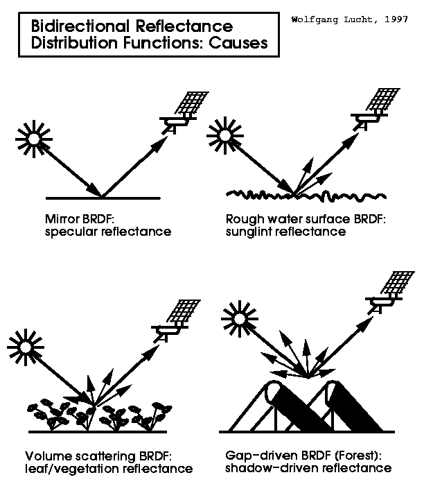 Graphic showing Bidirectional Reflectance Distribution Functions