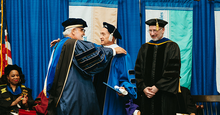 Jorge Ramos receives an honorary doctorate.