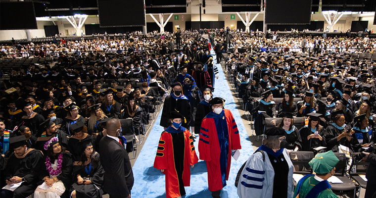 Faculty process at commencement