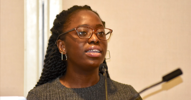 Baby Lenga Kalemba speaking about her experiences in the TUSM/UMass Boston Enrichment Program
