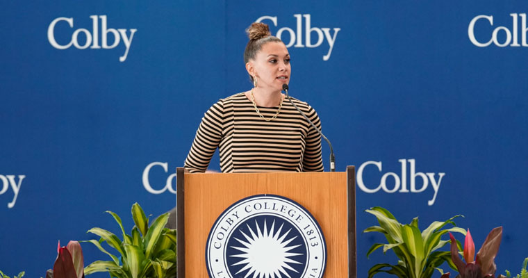 Jacqueline Schuman at podium 