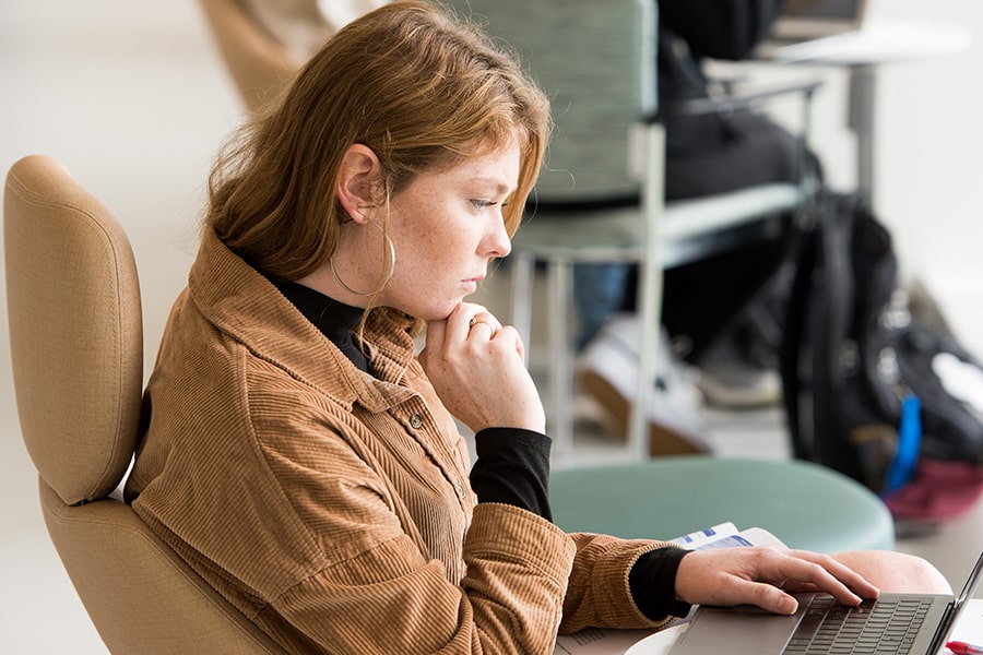 student at laptop