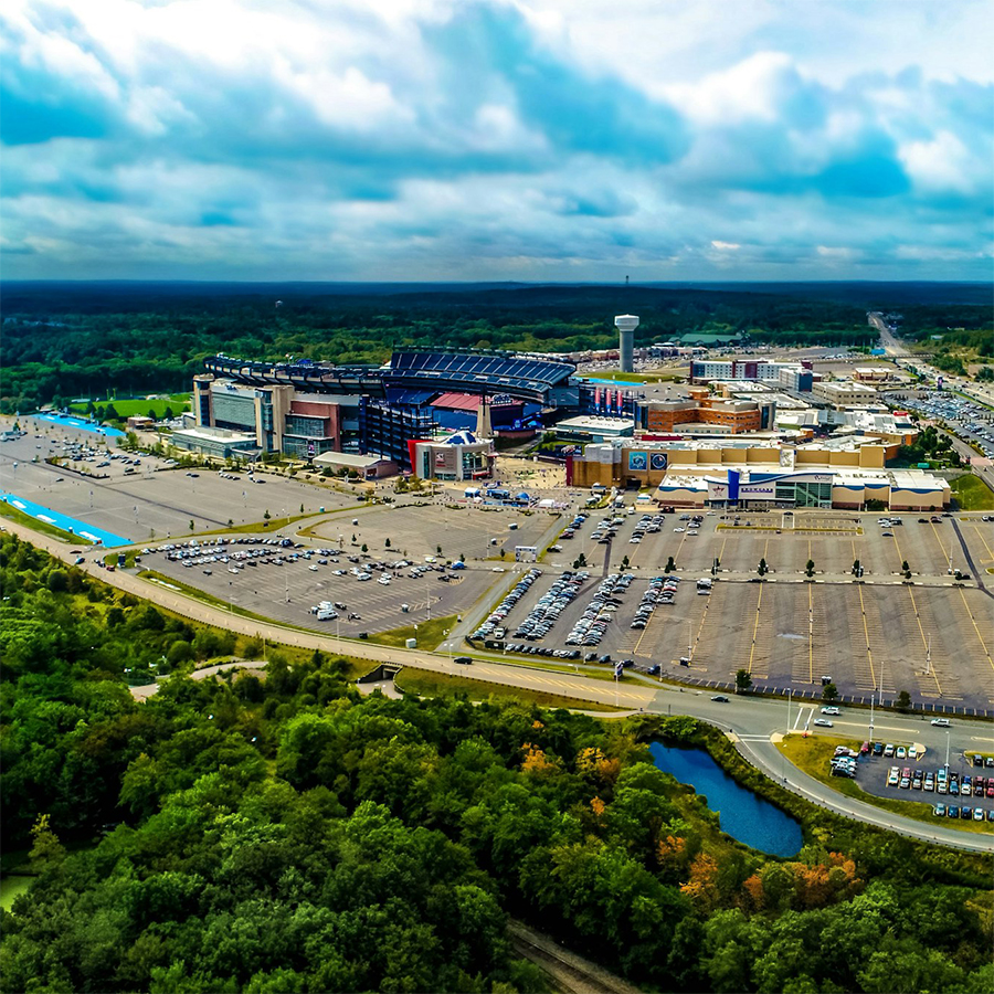 Drone image of Gillette Stadium