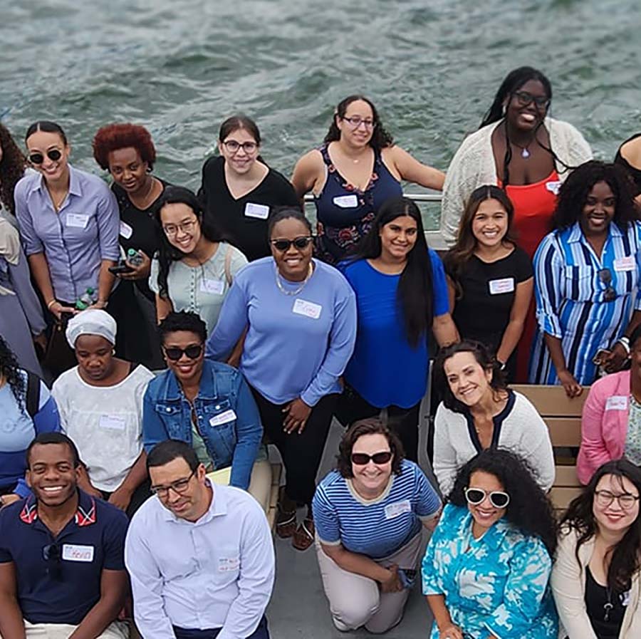 participants in clinical leadership collaboration for diversity in nursing on a boat trip