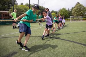 Campers Playing Tug Of War