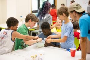Group of Boys in Art Room