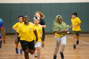 Campers Running in the Gym