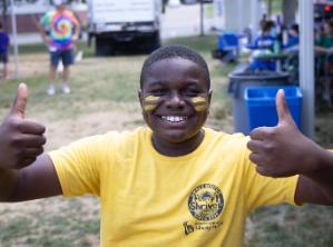 Camper Giving Two Thumbs Up