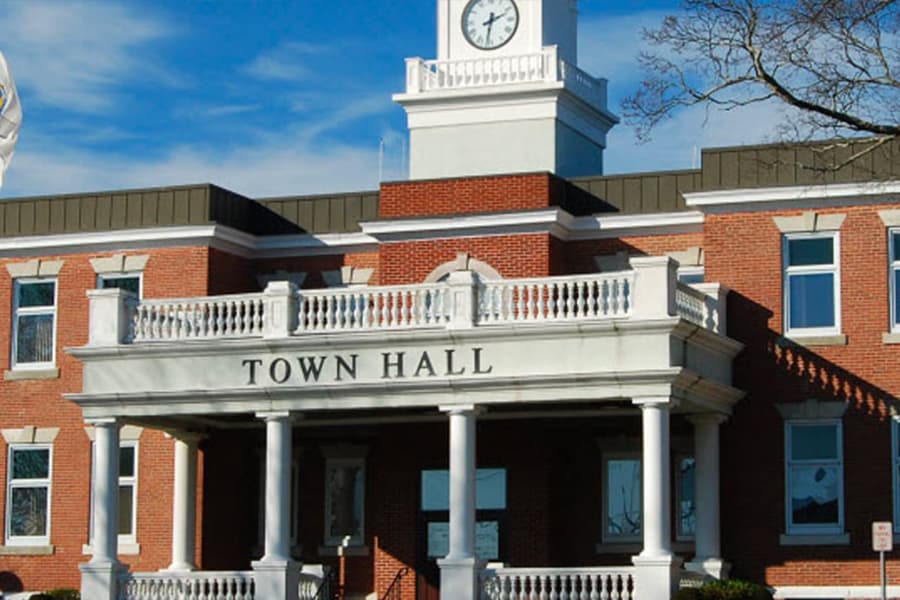 Town hall building in New England.