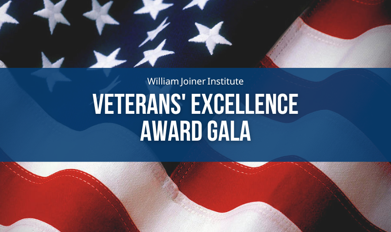veteran's excellence award gala text over US flag