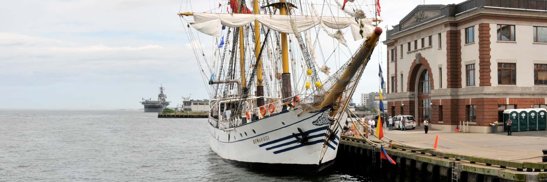 Tall Ship docked at the harbor.
