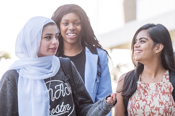 diverse group of female students