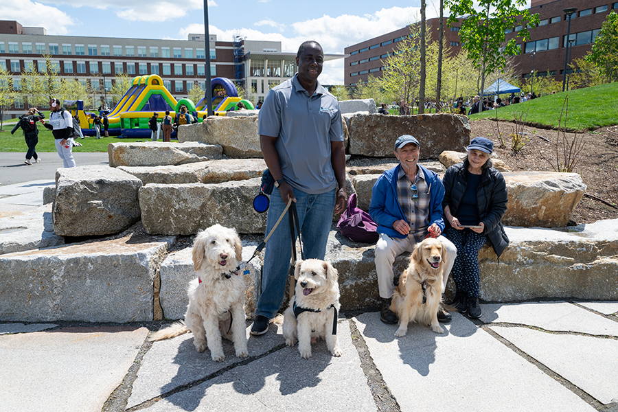 Comfort dogs and their handlers at Walk with Grace event
