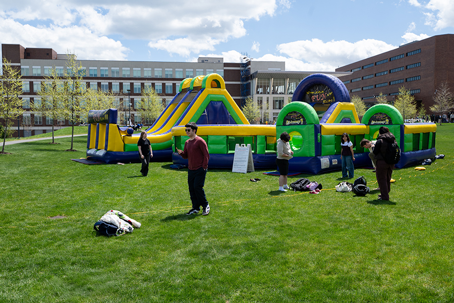 Inflatable obstacle course at Walk with Grace event