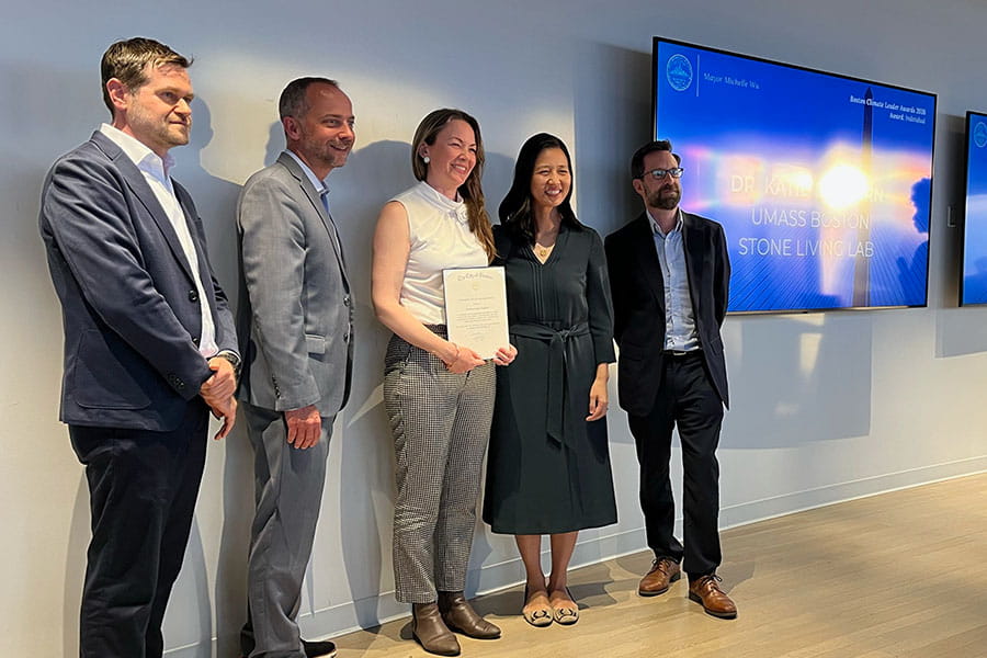 Katherine Dafforn, Director of the Stone Living Lab at UMass Boston, Wins Climate Leader Award