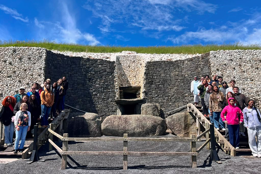 Students during their tour of Newgrange