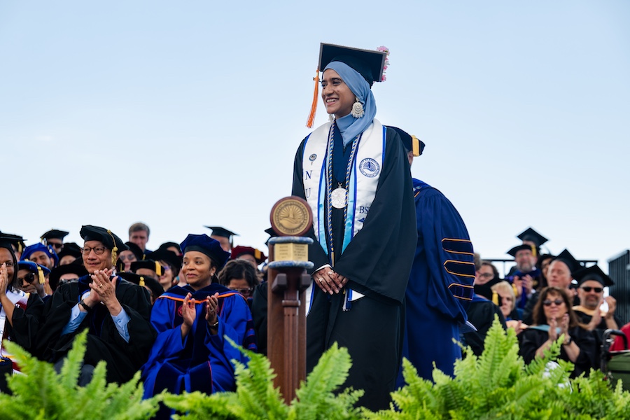 JFK Award Winner Madeeha Syeda Giving Speech at 2026 Undergraduate Commencement