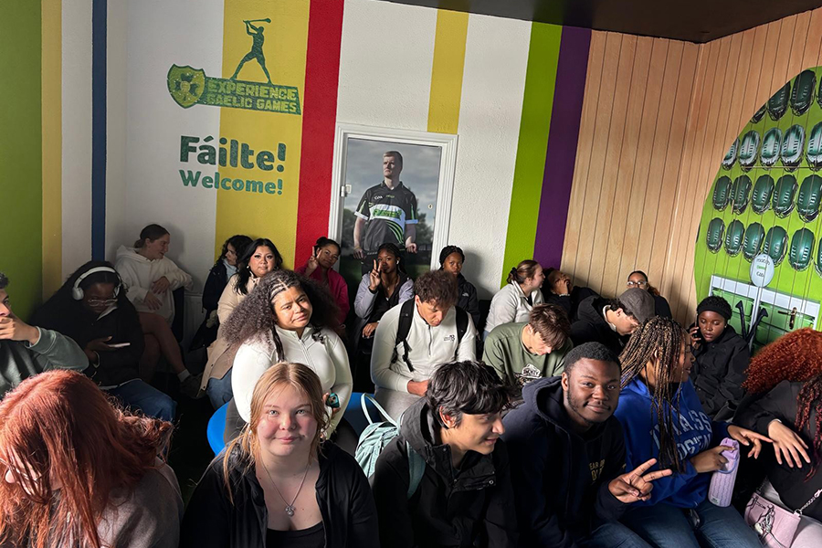 Students studying abroad visit the GAA club in Ireland